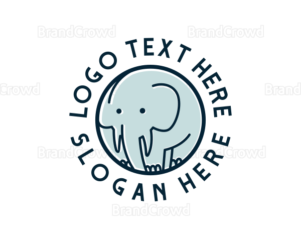 Cute Elephant Daycare Logo