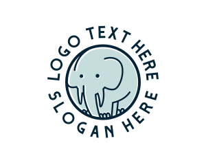 Stuffed Toy - Cute Elephant Daycare logo design