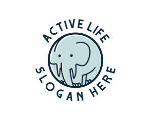 Stuffed Toy - Cute Elephant Daycare logo design