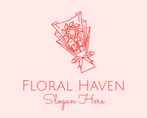 Bouquet - Orange Flower Bouquet logo design