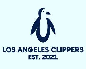 Animal - Blue Penguin Silhouette logo design