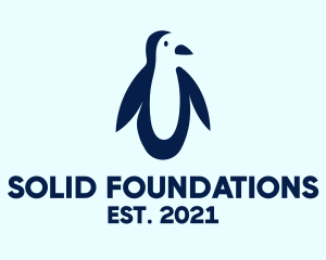 Blue - Blue Penguin Silhouette logo design