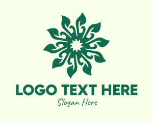 Vegetarian - Decorative Green Leaf logo design