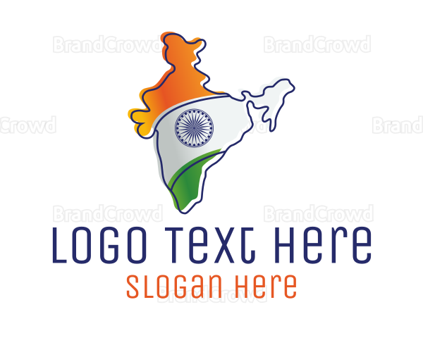 Modern India Outline Logo