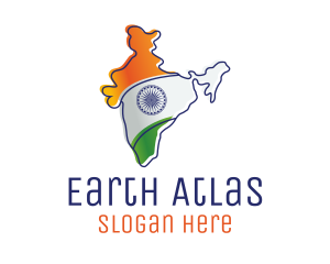 Geography - Modern India Outline logo design