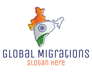 Immigration - Modern India Outline logo design