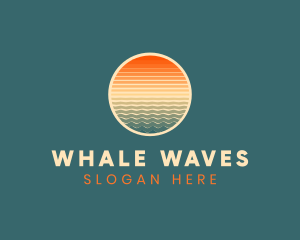 Retro Sun Wave  logo design