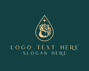Scent - Woman Rose Droplet logo design