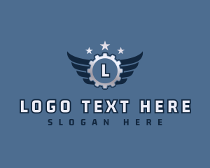 Mechanic - Industrial Cog Wings logo design