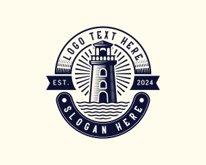 Seashore - Lighthouse Ocean Tower logo design