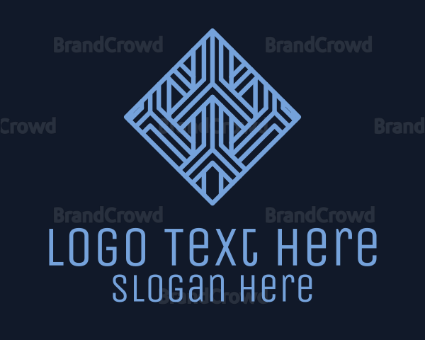 Blue Geometric Tile Hotel Logo