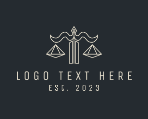 Court House - Justice Diamond Scale logo design