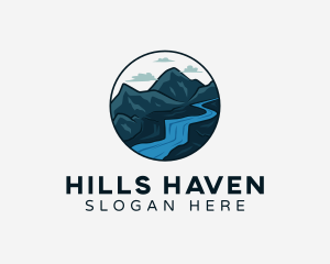 Mountain River Scenery logo design