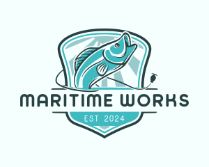 Fishing Hook Marine logo design