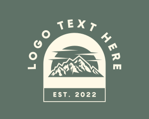 Destination - Hipster Mountain Sunset logo design