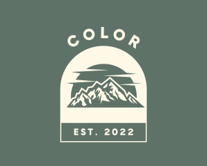 Campground - Hipster Mountain Sunset logo design