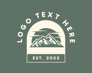 Travel - Hipster Mountain Sunset logo design
