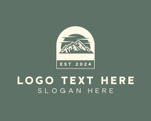 Outdoor - Hipster Mountain Sunset logo design