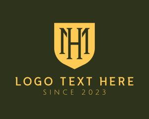 Letter Mh - Elegant Medieval Shield logo design