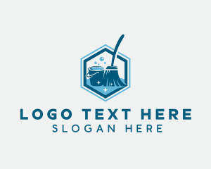 Sanitary - Mop Cleaning Bucket logo design