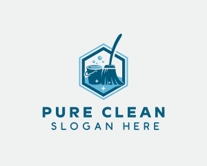 Mop Cleaning Bucket logo design