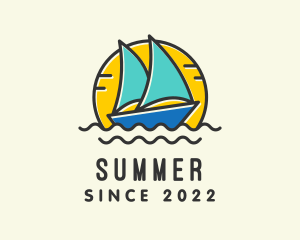 Summer Travel Boat logo design