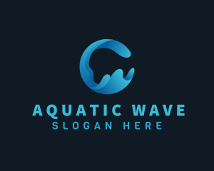 Swimmer - Water Wave Pool logo design