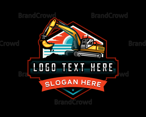 Construction Excavator Heavy Equipment Logo