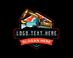 Construction Excavator Heavy Equipment Logo