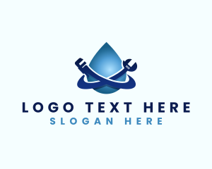 Water - Droplet Plumbing Tools logo design