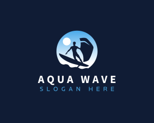 Beach Foil Surfing logo design