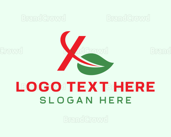 Organic Plant Letter X Logo