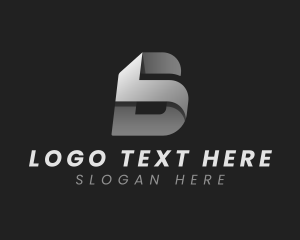 Initial - Simple Origami Ribbon Letter B logo design