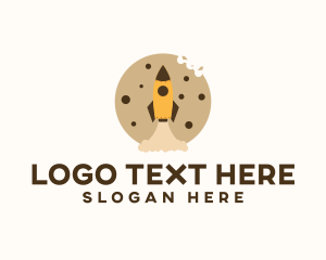 Snack Bar - Cookie Space Rocket logo design