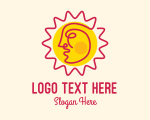 Linear - Summer Sun Face logo design