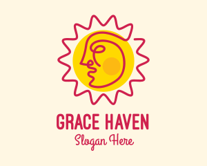 Summer Sun Face Logo