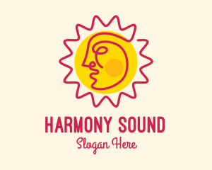 Hawaiian - Summer Sun Face logo design