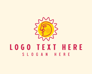 Tourism - Summer Sun Face logo design