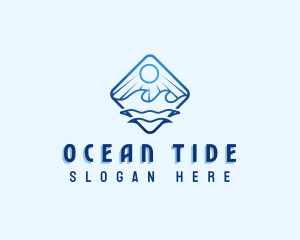 Beach Wave Sun logo design