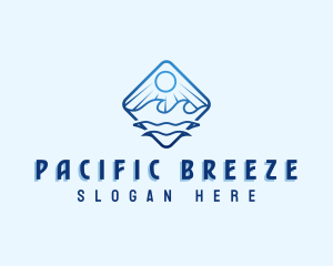 Beach Wave Sun logo design