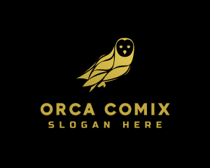 Golden Owl Bird Logo