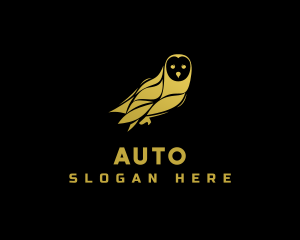 Golden Owl Bird Logo