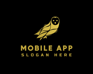 Golden Owl Bird Logo