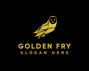 Golden Owl Bird logo design