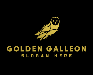 Golden Owl Bird logo design