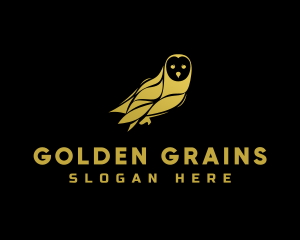 Golden Owl Bird logo design