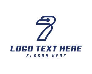 Seventh - Abstract Bird Number 7 logo design