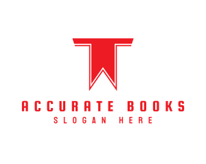 Bookkeeping - Bookmark Library Letter T logo design