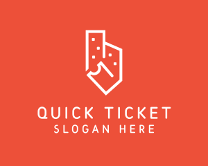 Ticket - Building Ticket Coupon logo design