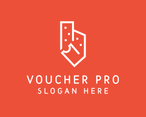 Voucher - Building Ticket Coupon logo design